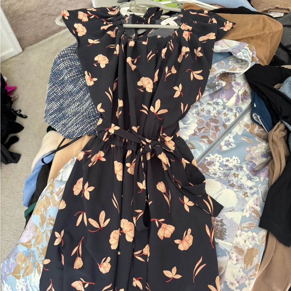 Lauren Conrad Floral Navy Dress
